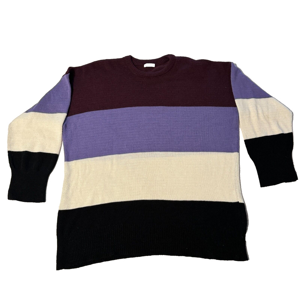 Rokoko Purple Plus Oversized Stripe Sweater ASOS Plus Size US 22 UK 26
